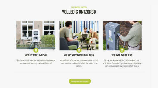 Steps for getting an EV charger: choose type, fill application, installation in progress.
Optimal EV charging solutions. 